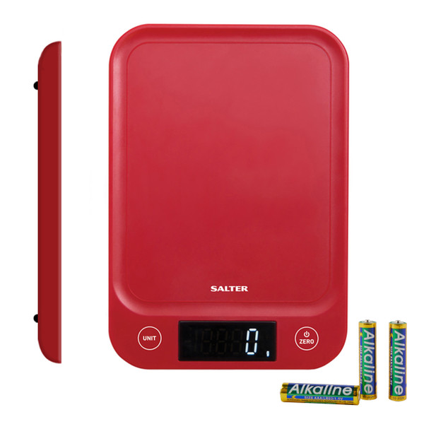Buy Salter Slimline Digital Kitchen Scales | 5KG | Red